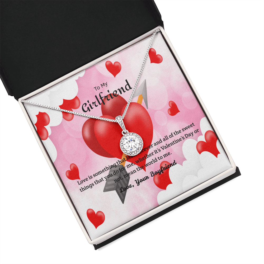 To My Girlfriend Valentines Gift You Mean the World to Me Eternal Union Necklace - Eternal Hope