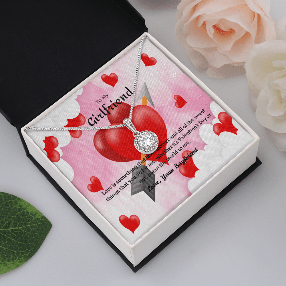 To My Girlfriend Valentines Gift You Mean the World to Me Eternal Union Necklace - Eternal Hope