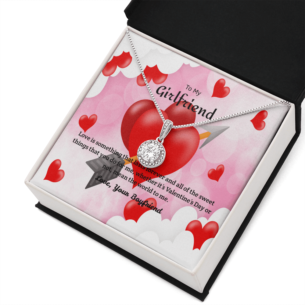 To My Girlfriend Valentines Gift You Mean the World to Me Eternal Union Necklace - Eternal Hope