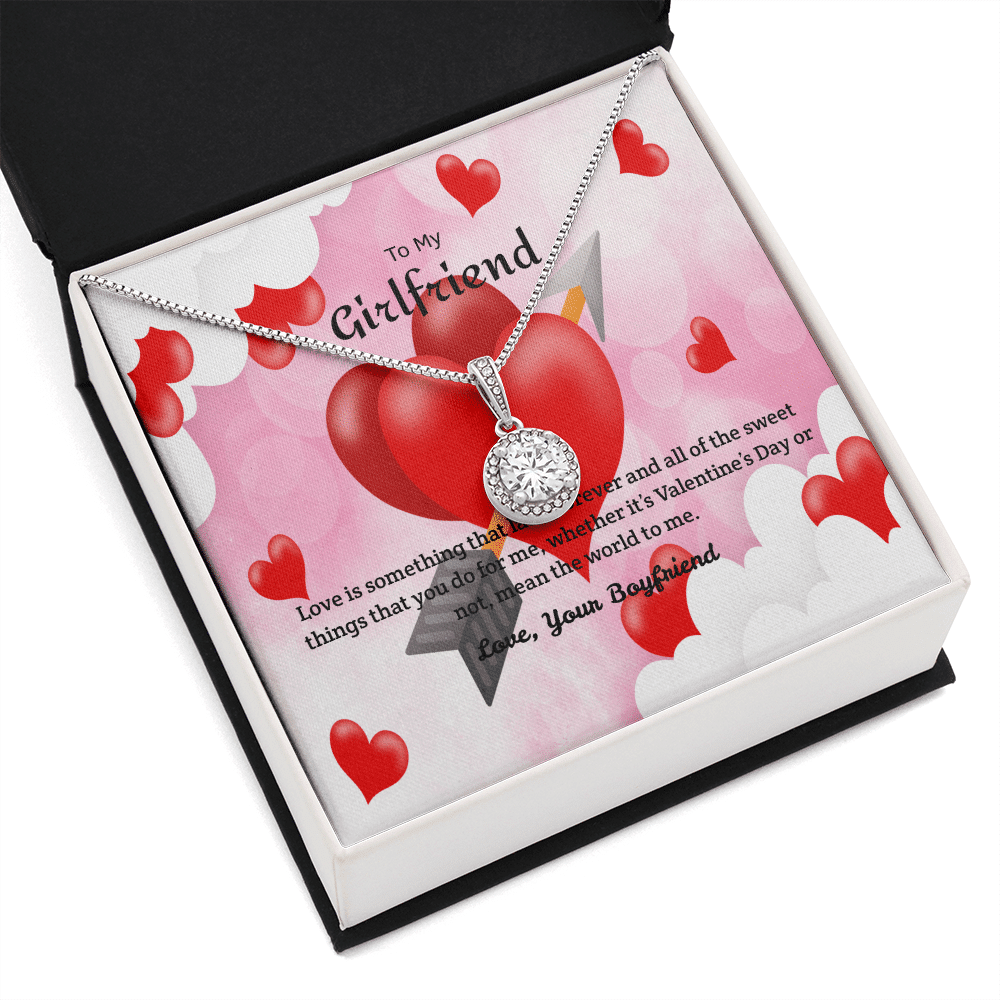 To My Girlfriend Valentines Gift You Mean the World to Me Eternal Union Necklace - Eternal Hope