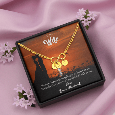 To My Wife You're The One Infinity Bracelet With Initial Charms - Infinity Bracelet