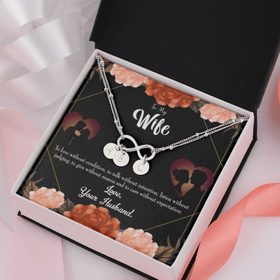 To My Wife Love Talk Listen Infinity Bracelet With Initial Charms - Infinity Bracelet