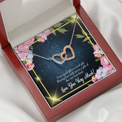 Wife Gift For Wife Birthday Every Good Gift Inseparable Love Pendant 18k Rose Gold Finish 16� - Interlocking Hearts Necklace