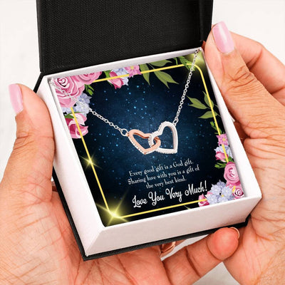 Wife Gift For Wife Birthday Every Good Gift Inseparable Love Pendant 18k Rose Gold Finish 16� - Interlocking Hearts Necklace