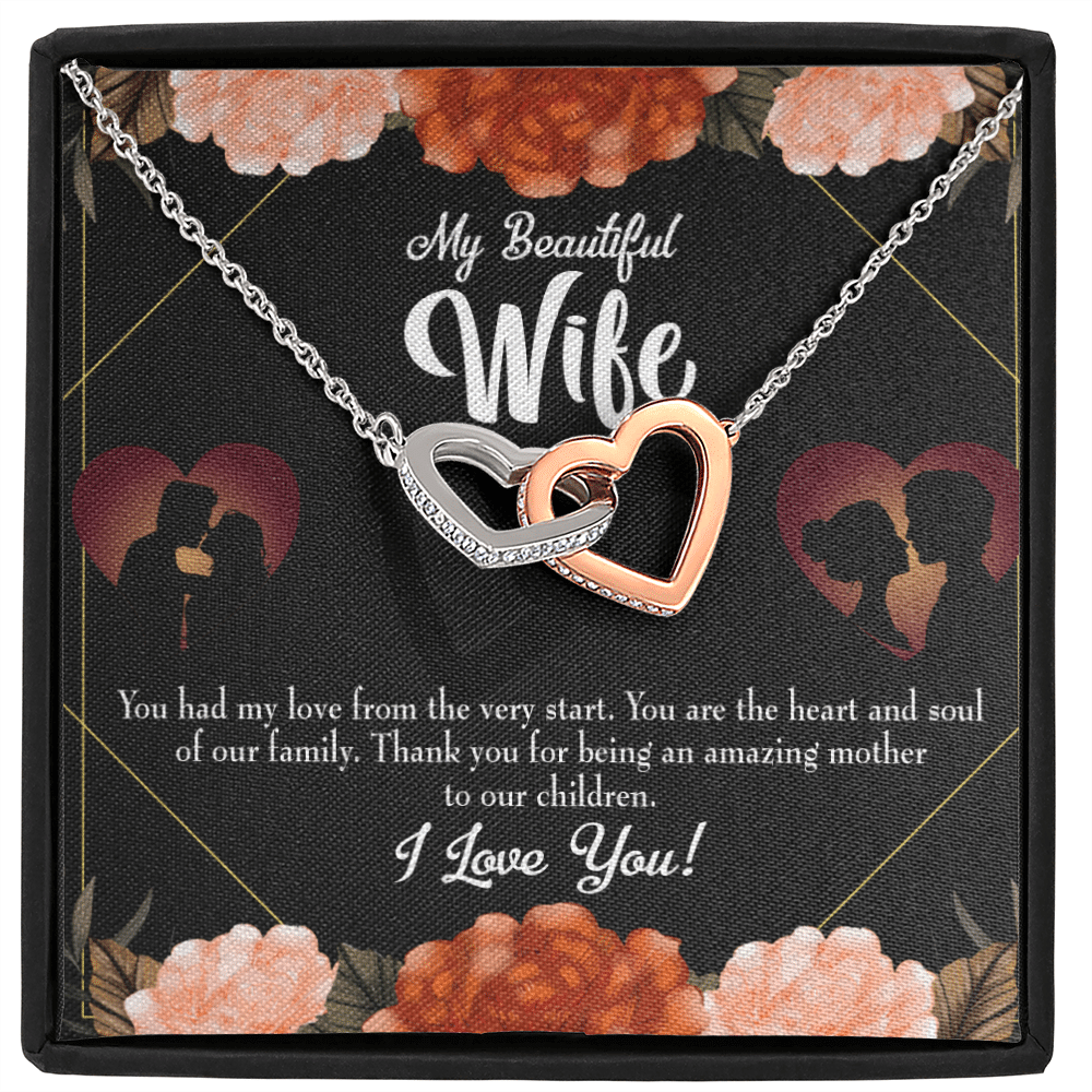 Wife Gift For Wife Birthday Heart And Soul Inseparable Love Pendant 18k Rose Gold Finish 16� - Interlocking Hearts Necklace