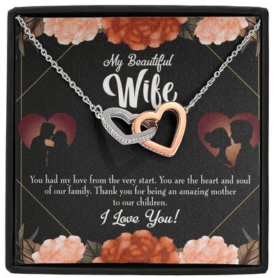 Wife Gift For Wife Birthday Heart And Soul Inseparable Love Pendant 18k Rose Gold Finish 16� - Interlocking Hearts Necklace
