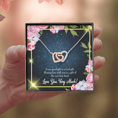 Wife Gift For Wife Birthday Every Good Gift Inseparable Love Pendant 18k Rose Gold Finish 16� - Interlocking Hearts Necklace