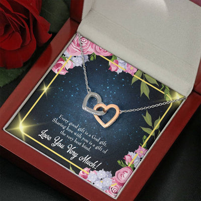 Wife Gift For Wife Birthday Every Good Gift Inseparable Love Pendant 18k Rose Gold Finish 16� - Interlocking Hearts Necklace