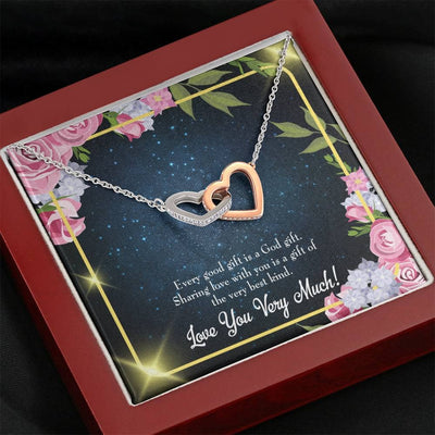 Wife Gift For Wife Birthday Every Good Gift Inseparable Love Pendant 18k Rose Gold Finish 16� - Interlocking Hearts Necklace