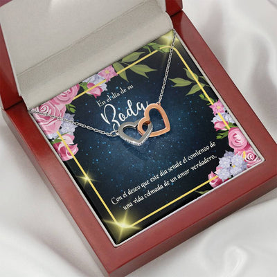 Wife Gift For Wife Birthday En El D�a De Su Boda Inseparable Love Pendant 18k Rose Gold Finish 16� - Interlocking Hearts Necklace