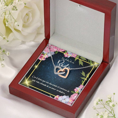 Wife Gift For Wife Birthday En El D�a De Su Boda Inseparable Love Pendant 18k Rose Gold Finish 16� - Interlocking Hearts Necklace