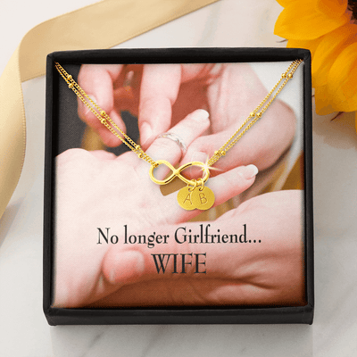 To My Future Wife No Longer Girlfriend Infinity Bracelet With Initial Charms - Infinity Bracelet