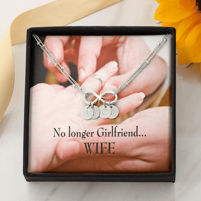 To My Future Wife No Longer Girlfriend Infinity Bracelet With Initial Charms - Infinity Bracelet
