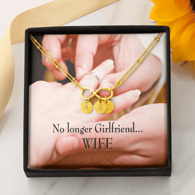 To My Future Wife No Longer Girlfriend Infinity Bracelet With Initial Charms - Infinity Bracelet