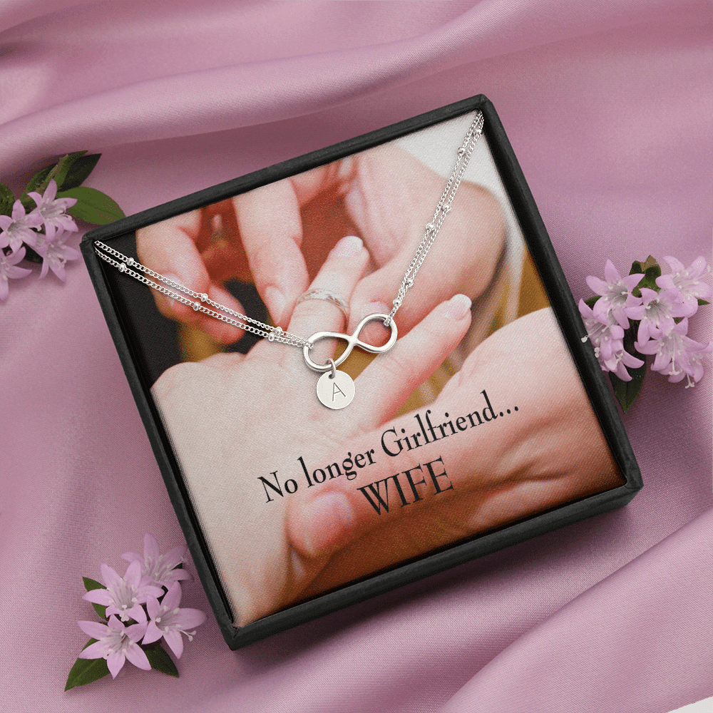 To My Future Wife No Longer Girlfriend Infinity Bracelet With Initial Charms - Infinity Bracelet