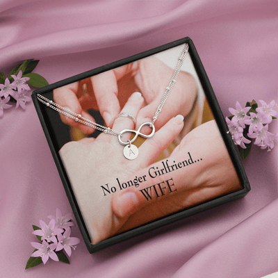 To My Future Wife No Longer Girlfriend Infinity Bracelet With Initial Charms - Infinity Bracelet