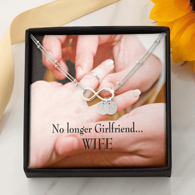 To My Future Wife No Longer Girlfriend Infinity Bracelet With Initial Charms - Infinity Bracelet