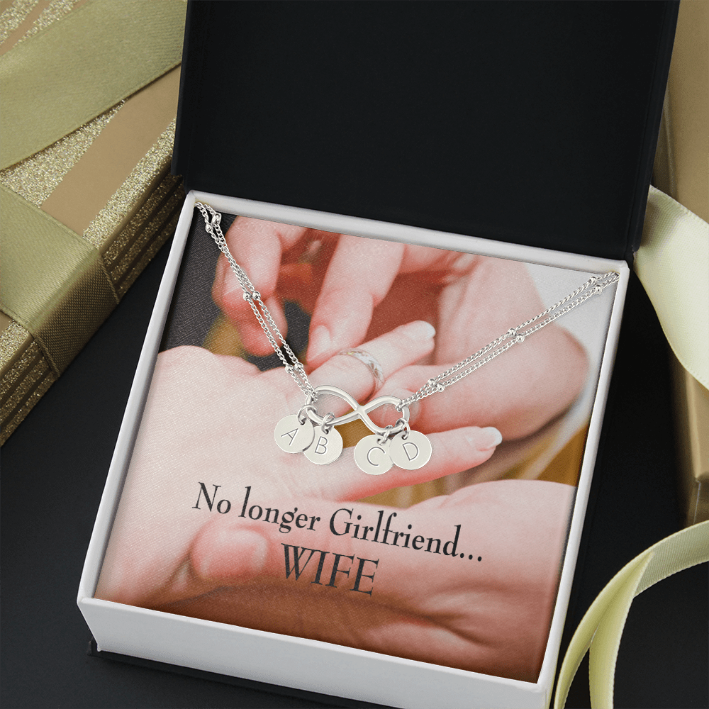 To My Future Wife No Longer Girlfriend Infinity Bracelet With Initial Charms - Infinity Bracelet