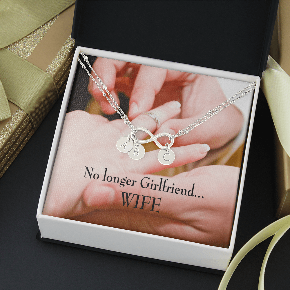 To My Future Wife No Longer Girlfriend Infinity Bracelet With Initial Charms - Infinity Bracelet