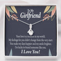 To My Girlfriend You Are My Treasure Message Card W Mahogany Style Luxury Box Eternity Ribbon Stone Necklace - Alluring Beauty Necklace Gift For Her