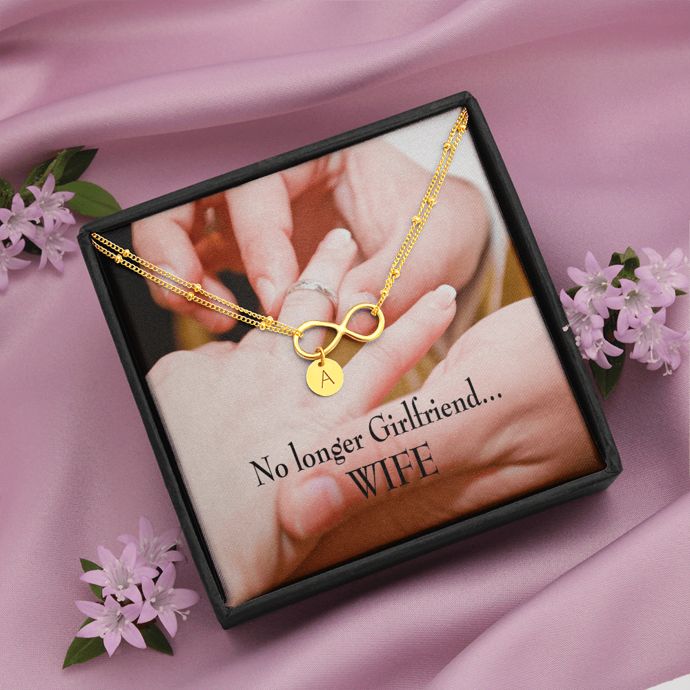 To My Future Wife No Longer Girlfriend Infinity Bracelet With Initial Charms - Infinity Bracelet