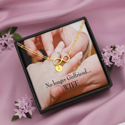 To My Future Wife No Longer Girlfriend Infinity Bracelet With Initial Charms - Infinity Bracelet