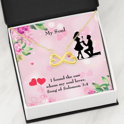 Wife Fiancee Girlfriend Giftmy Soull Infinity Pendant Stainless Steel Necklace Bible Verse Message - Infinity Love Necklace