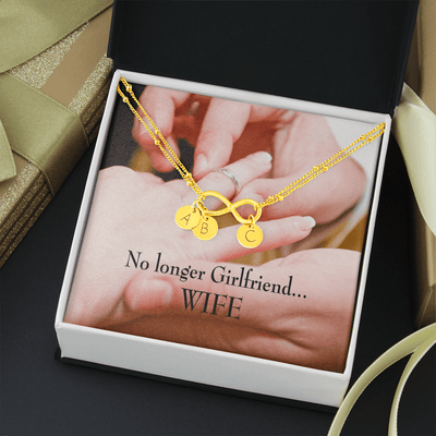 To My Future Wife No Longer Girlfriend Infinity Bracelet With Initial Charms - Infinity Bracelet