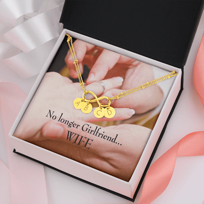 To My Future Wife No Longer Girlfriend Infinity Bracelet With Initial Charms - Infinity Bracelet