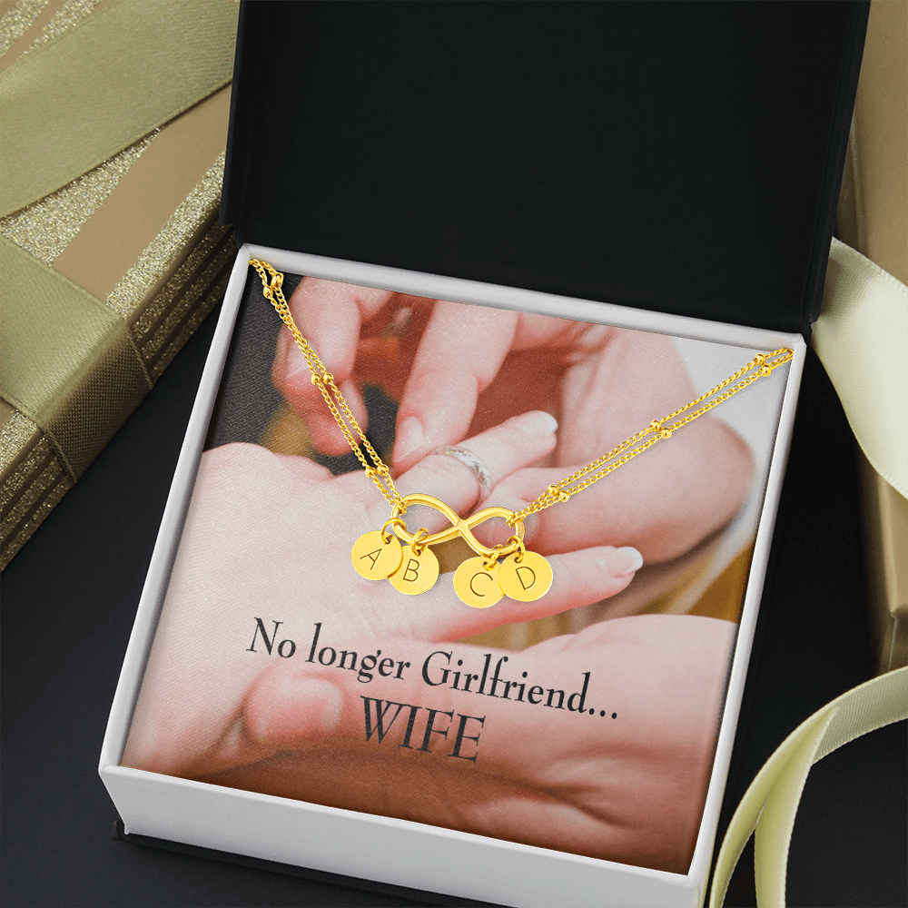To My Future Wife No Longer Girlfriend Infinity Bracelet With Initial Charms - Infinity Bracelet