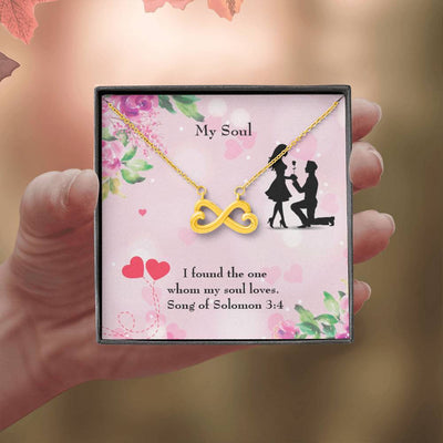 Wife Fiancee Girlfriend Giftmy Soull Infinity Pendant Stainless Steel Necklace Bible Verse Message - Infinity Love Necklace