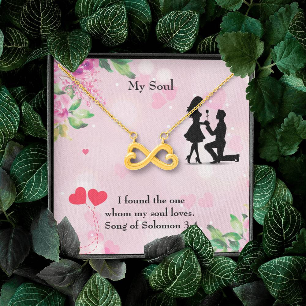 Wife Fiancee Girlfriend Giftmy Soull Infinity Pendant Stainless Steel Necklace Bible Verse Message - Infinity Love Necklace