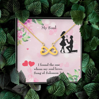 Wife Fiancee Girlfriend Giftmy Soull Infinity Pendant Stainless Steel Necklace Bible Verse Message - Infinity Love Necklace