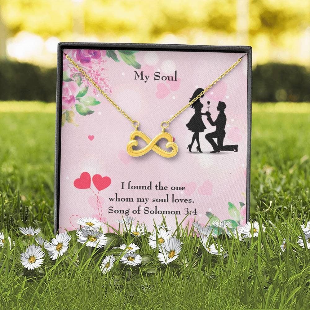 Wife Fiancee Girlfriend Giftmy Soull Infinity Pendant Stainless Steel Necklace Bible Verse Message - Infinity Love Necklace
