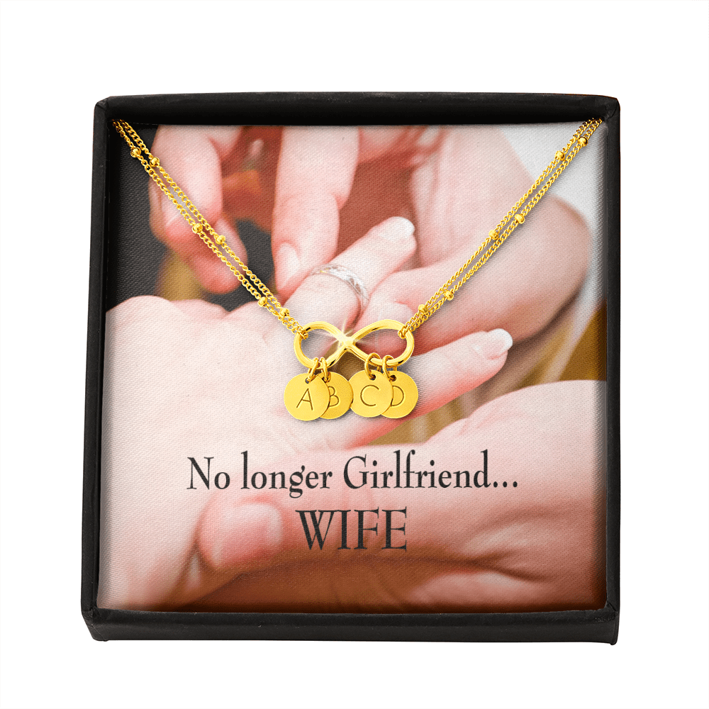 To My Future Wife No Longer Girlfriend Infinity Bracelet With Initial Charms - Infinity Bracelet