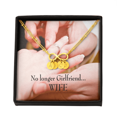 To My Future Wife No Longer Girlfriend Infinity Bracelet With Initial Charms - Infinity Bracelet