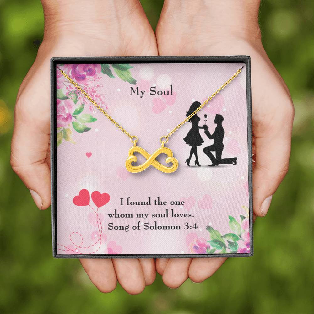 Wife Fiancee Girlfriend Giftmy Soull Infinity Pendant Stainless Steel Necklace Bible Verse Message - Infinity Love Necklace