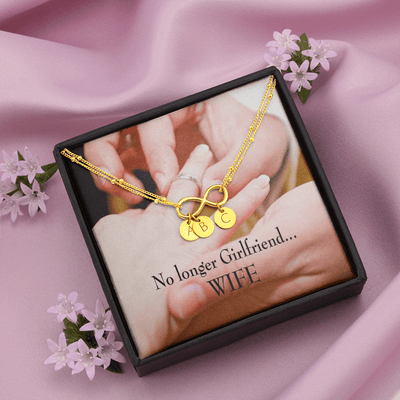 To My Future Wife No Longer Girlfriend Infinity Bracelet With Initial Charms - Infinity Bracelet
