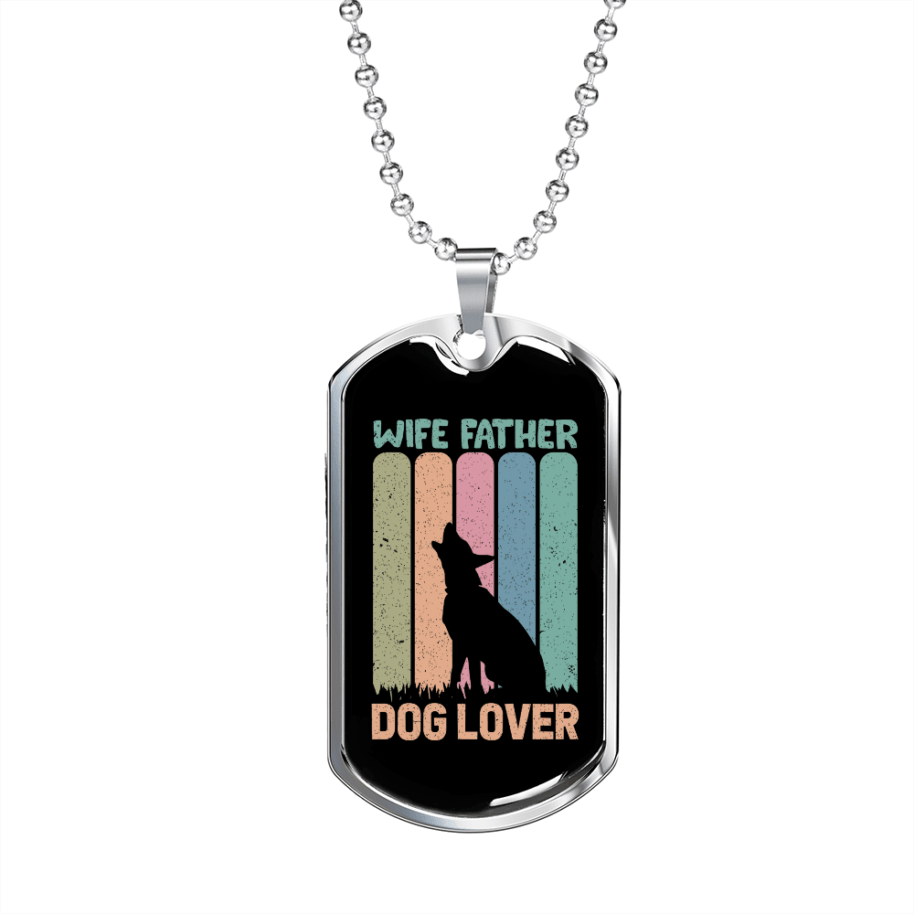 Wife Father Dog Lover Gift Stainless Steel or 18k Gold Dog Tag 24" Chain - Luxury Love Messages Dog Tag Gifts For Man, Woman