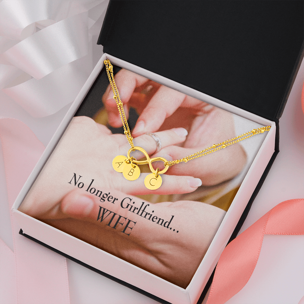 To My Future Wife No Longer Girlfriend Infinity Bracelet With Initial Charms - Infinity Bracelet