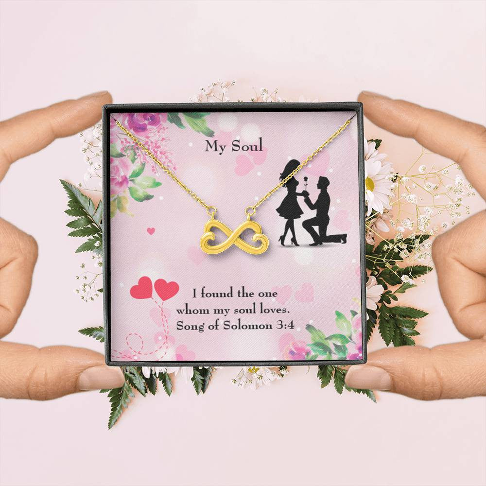Wife Fiancee Girlfriend Giftmy Soull Infinity Pendant Stainless Steel Necklace Bible Verse Message - Infinity Love Necklace