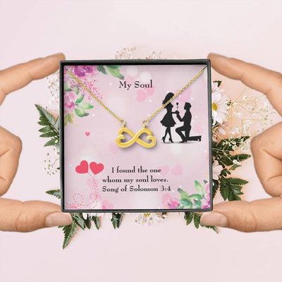 Wife Fiancee Girlfriend Giftmy Soull Infinity Pendant Stainless Steel Necklace Bible Verse Message - Infinity Love Necklace