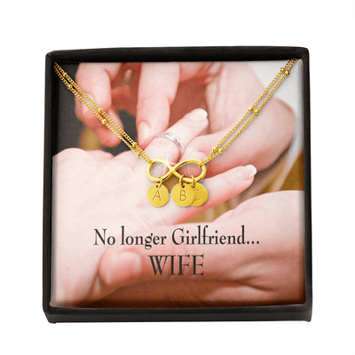 To My Future Wife No Longer Girlfriend Infinity Bracelet With Initial Charms - Infinity Bracelet