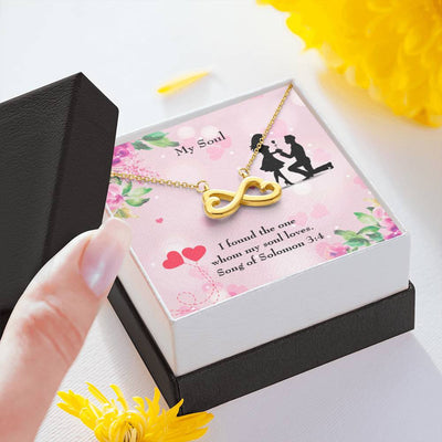 Wife Fiancee Girlfriend Giftmy Soull Infinity Pendant Stainless Steel Necklace Bible Verse Message - Infinity Love Necklace