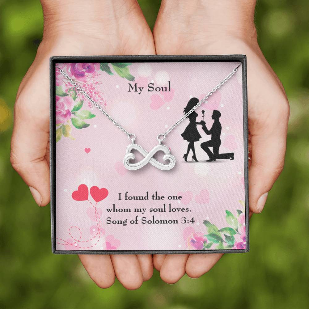 Wife Fiancee Girlfriend Giftmy Soull Infinity Pendant Stainless Steel Necklace Bible Verse Message - Infinity Love Necklace