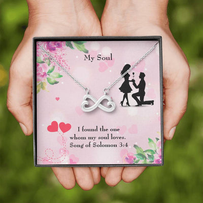 Wife Fiancee Girlfriend Giftmy Soull Infinity Pendant Stainless Steel Necklace Bible Verse Message - Infinity Love Necklace