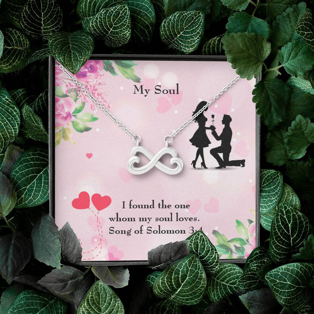Wife Fiancee Girlfriend Giftmy Soull Infinity Pendant Stainless Steel Necklace Bible Verse Message - Infinity Love Necklace