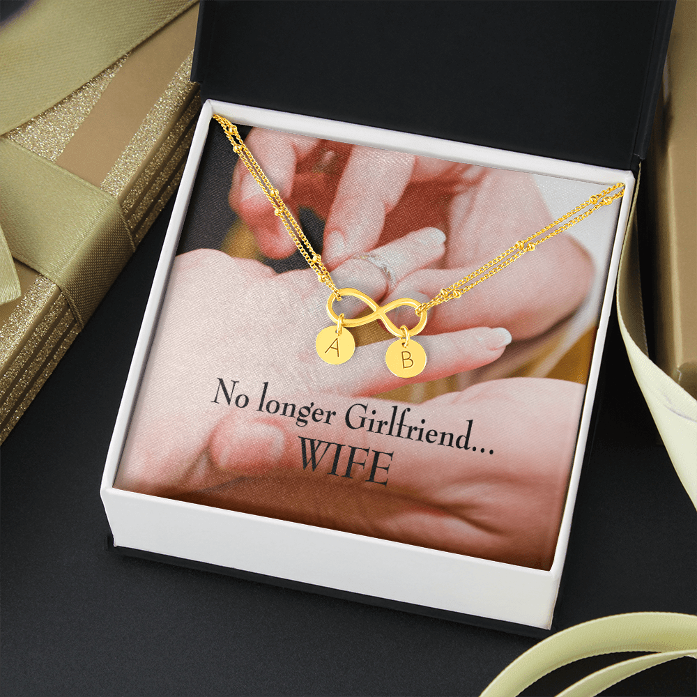 To My Future Wife No Longer Girlfriend Infinity Bracelet With Initial Charms - Infinity Bracelet