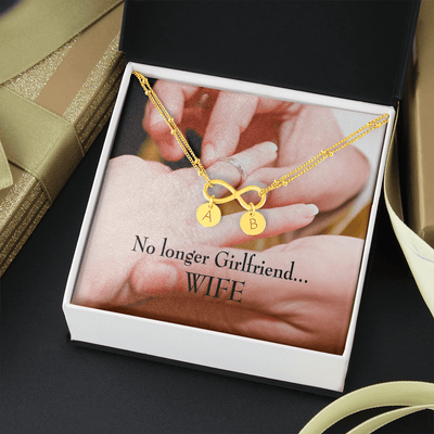 To My Future Wife No Longer Girlfriend Infinity Bracelet With Initial Charms - Infinity Bracelet