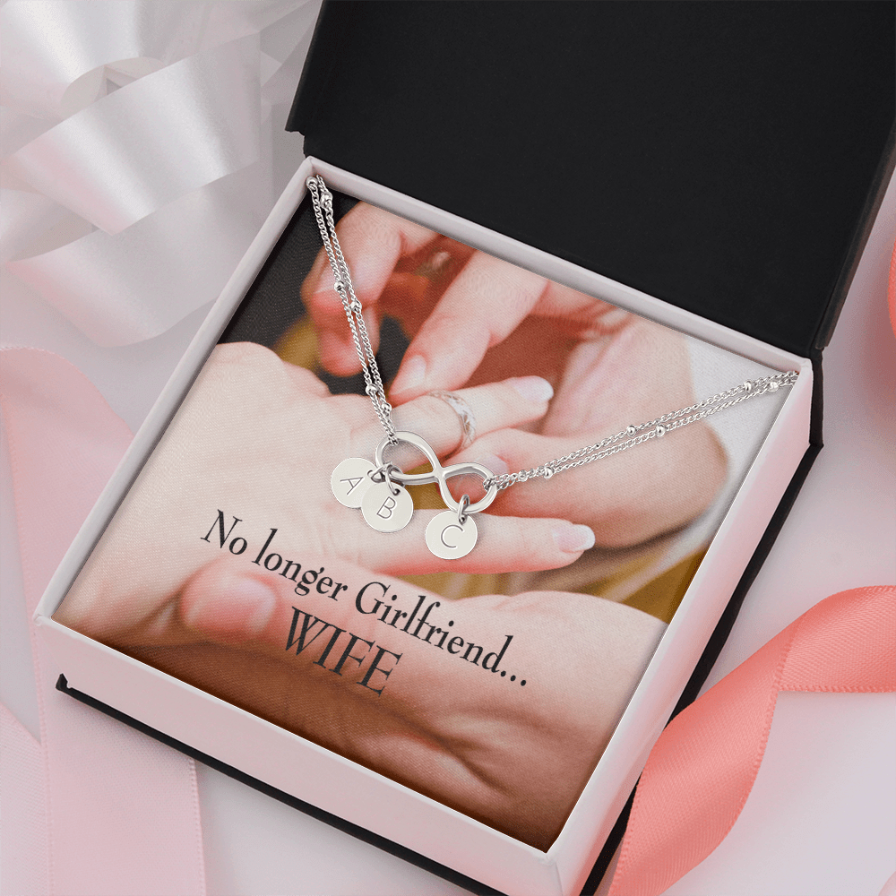 To My Future Wife No Longer Girlfriend Infinity Bracelet With Initial Charms - Infinity Bracelet